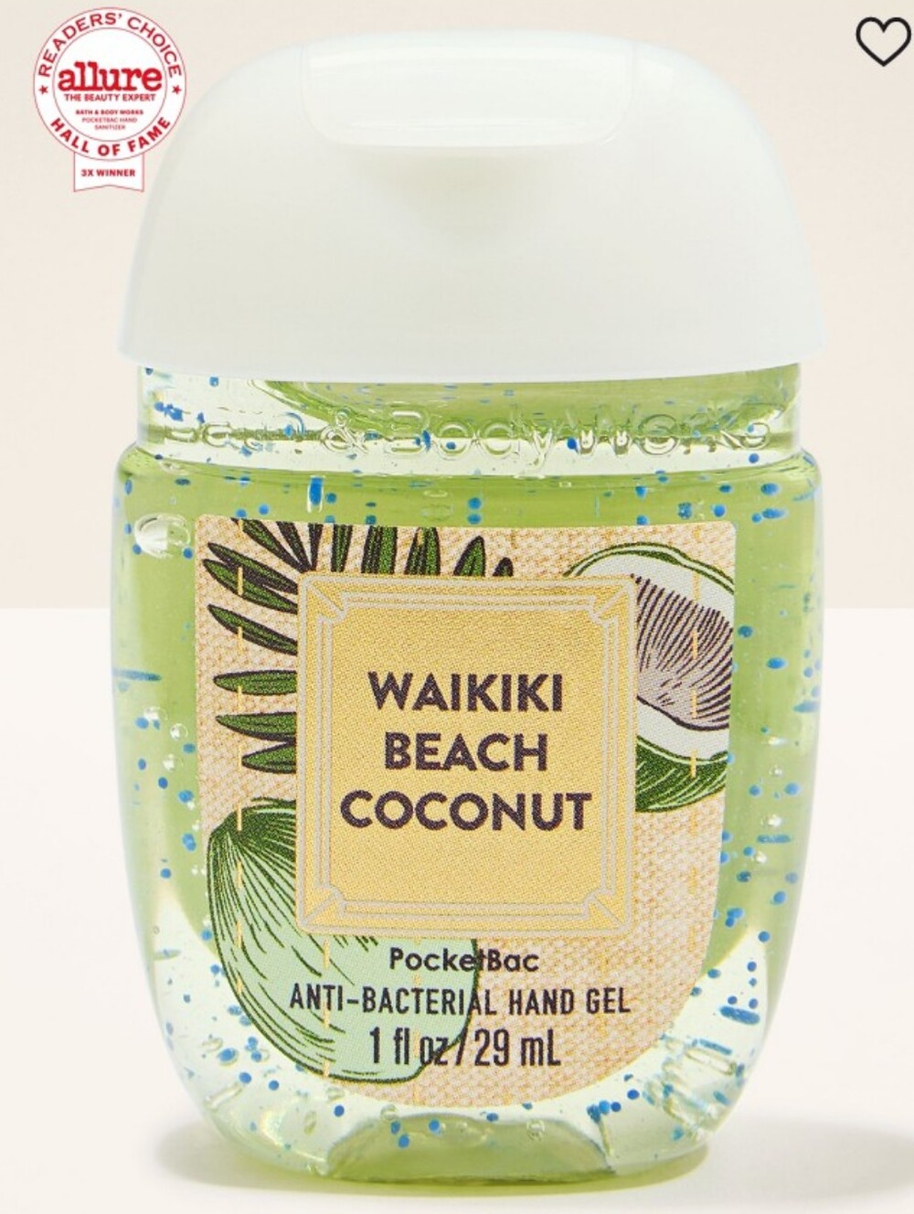 Bath & Body Works Waikiki Beach Coconut Hand Gel - Green with Blue Beads